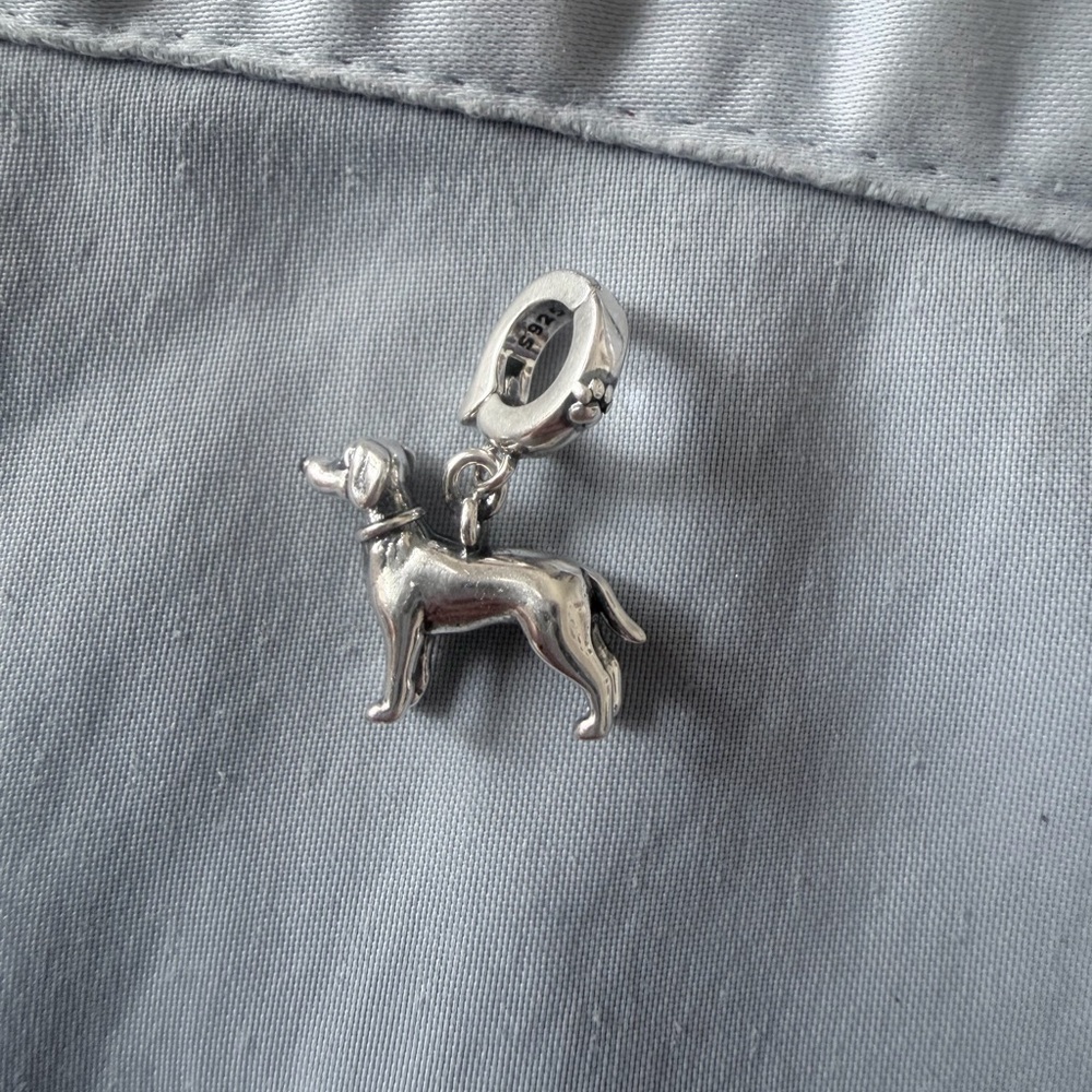 Silver Labrador Dog Dangle Charm - Picture 2 of 4